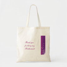 Purple & White Wedding Favour Bag for Bridesmaid