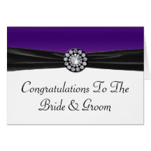 Purple & White With Black Velvet & Diamond Wedding Cards