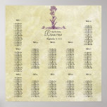 Purple Wild Flower Branch Seating Chart Posters