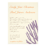 Purple Wild Flower & Coral Font Wedding Invitation