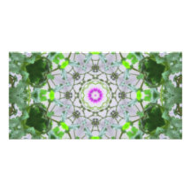 Purple Wildflower Kaleidoscope Art 8 Customized Photo Card