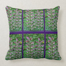 purple wildflower print pillows