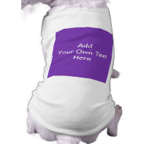 Purple with White Custom Text. Dog Tee Shirt