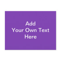 Purple with White Custom Text. Postcard