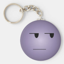 Purple Yeah Right Smiley Keychain