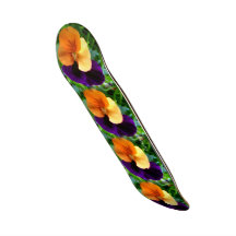 "Purple Yellow Apricot Pansy" Skateboard