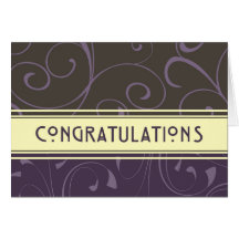Purple Yellow Employee Anniversary Card