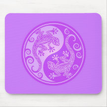Purple Yin Yang Geckos Mouse Pad
