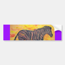 purple zebra art bumper sticker