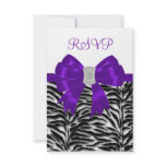 Purple Zebra RSVP Card Personalized Invites
