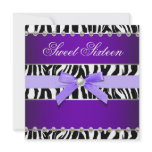 Purple Zebra Sweet 16 Birthday Party invitations