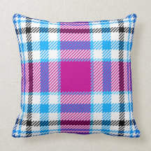 PurpleBlue Plaid Pillow