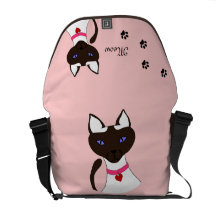 Purr-fect Moira Pink Commuter Bag Two-Sided Courier Bags