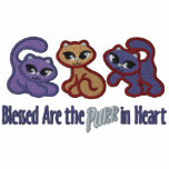 Purr in Heart embroidered shirts