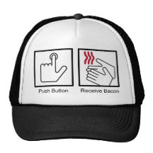 Push Button, Receive Bacon - Bacon Dispenser Mesh Hat
