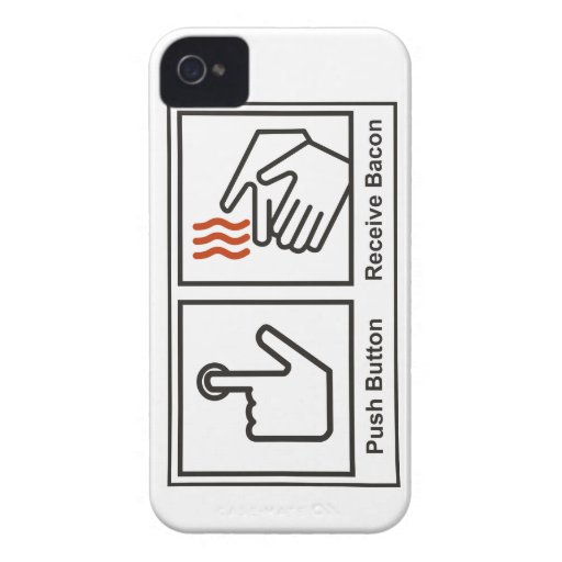 Push button, Receive Bacon Case-Mate iPhone 4 Cases