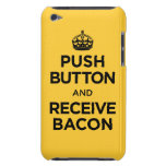 Push Button Receive Bacon - Keep Calm Parody Barely There iPod Cases