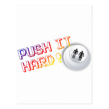 Push It Hard - Arcade Button Video Game Gamer Postcard
