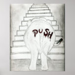 Pushing An Elephant Up The Stairs posters