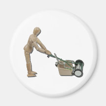 PushingLawnMower073011 Fridge Magnets