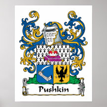 Pushkin Family Crest Poster