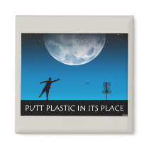 Putt Plastic In Its Place Fridge Magnet