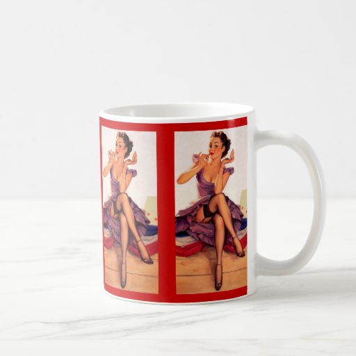Putting on her Lipstick Coffee Mugs