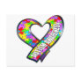 Puzzle Ribbon Heart Post Cards