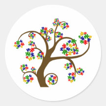 Puzzled Tree of Life Round Sticker