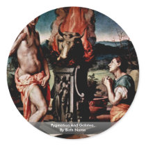 Pygmalion And Galatea,  By Birth Name Round Sticker