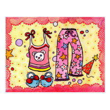 Pyjama Party Postcard