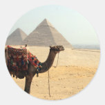 pyramid camel round sticker