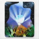 Pyramid Spray Painting with trees acoustic mousepads