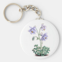 Pyrenees Columbine - Aquilegia pyrenaica Keychain