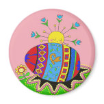 Pysanka and Sun Ukrainian Folk Art magnets
