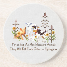 Pythagoras Vegetarian quote Coasters