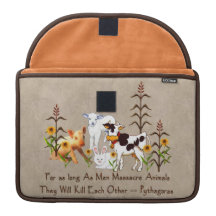 Pythagoras Vegetarian quote MacBook Pro Sleeve
