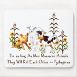 Pythagoras Vegetarian quote Mouse Pads