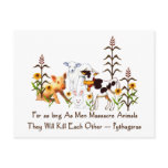 Pythagoras Vegetarian quote postcards