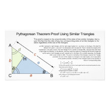 Pythagorean Theorem Proof Using Similar Triangles Photo Card