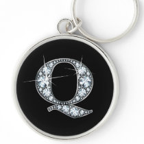 "Q" Diamond Bling Keychain