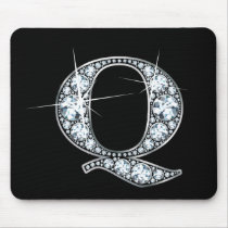 "Q" Diamond Bling Mousepad