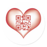 QR, I Love You Round Sticker