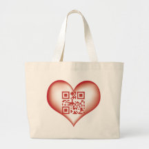 QR, I Love You Tote Bags