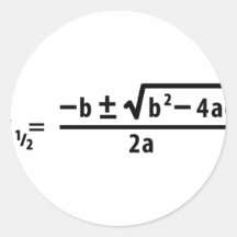 quadratic formula round stickers