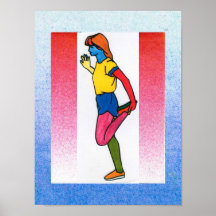 Quadriceps stretch painting Posters