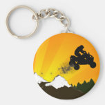 quads. orange sunset. key chain