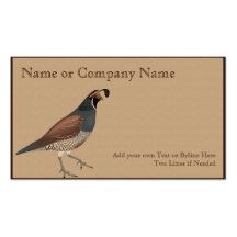 Quail on  Grey Gamboge with Leaves Business Card