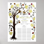 Quaker Wedding, 60 guests -Tree of Life, lemon Poster