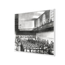Quakers Meeting, from Ackermann's Stretched Canvas Print
